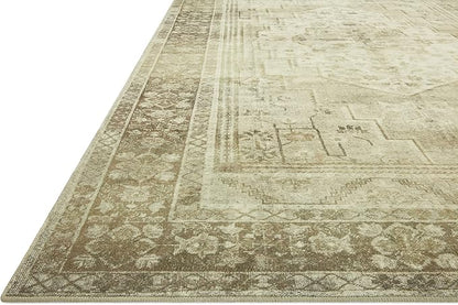 Loloi Magnolia Home by Joanna Gaines Banks Collection BAN-06 Natural/Granite 7'-6" x 9'-6", .13" Pile Height, Machine Washable, Area Rug
