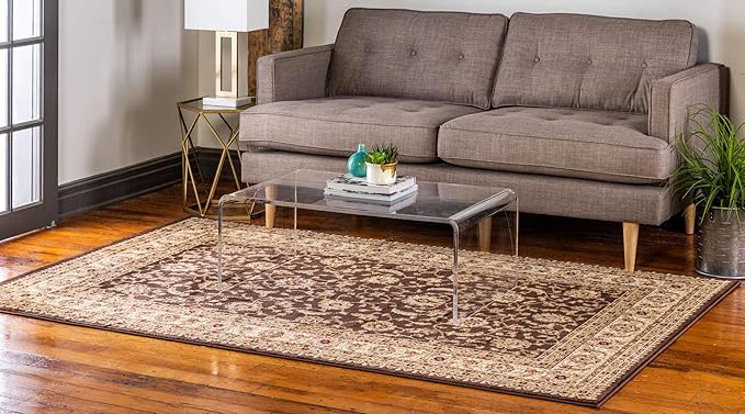 Unique Loom Voyage Collection Traditional Oriental Classic Intricate Design Area Rug (3' 3 x 5' 3 Rectangular, Brown/Ivory)