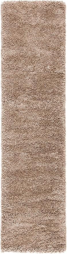 SAFAVIEH Milan Shag Collection Runner Rug - 2' x 20', Dark Beige, Solid Design, Non-Shedding & Easy Care, 2-inch Thick Ideal for High Traffic Areas in Living Room, Bedroom (SG180-1414)