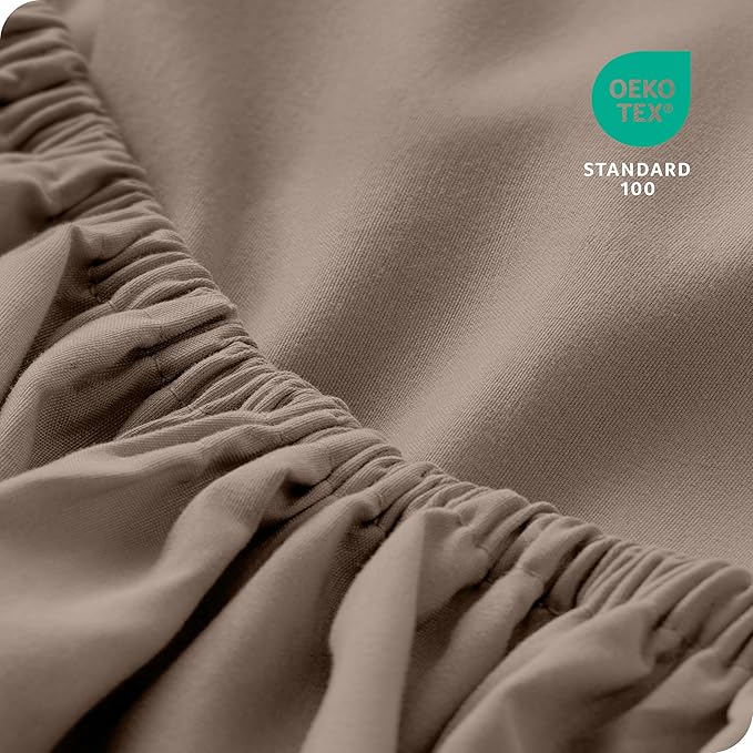 Bare Home 2-Pack Fitted Bottom Sheets King - Premium 1800 Ultra-Soft Wrinkle Resistant Microfiber - Deep Pocket (King, Taupe)