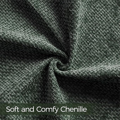 a moment Christmas Dark Green Chenille Throw Pillow Covers 22x22 Inch Pack of 2 Modern Decorative Throw Pillow Covers Farmhouse Cross Covers Home Decor for Sofa Bedroom Living Room