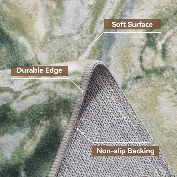 3x5 Washable Area Rugs for Living Room, Modern Abstract Rug Entryway Kitchen Non Slip Throw Rug, Stain Resistant Carpet for Dining Room Playroom Bedroom, Pet & Kids Friendly