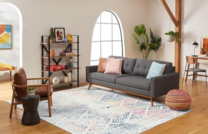 SAFAVIEH Area Rug 12x15 - Tulum Collection - Large - Ivory & Blue, Moroccan Boho Tribal Design, Non-Shedding & Easy to Clean, Ideal for Living Room, Bedroom, Dining Space (TUL272C)