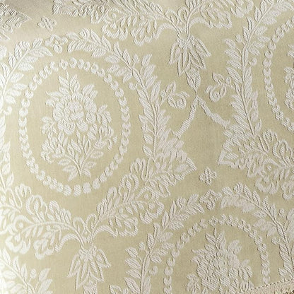 Timeless Vintage Style Bedding | Neutral Sage and Ecru | Textured Matelasse Rose Medallions and Leaves | 6 Piece Lightweight Bed Set: Oversized King Bedspread, 4 King Shams, & Square Decorative Pillow