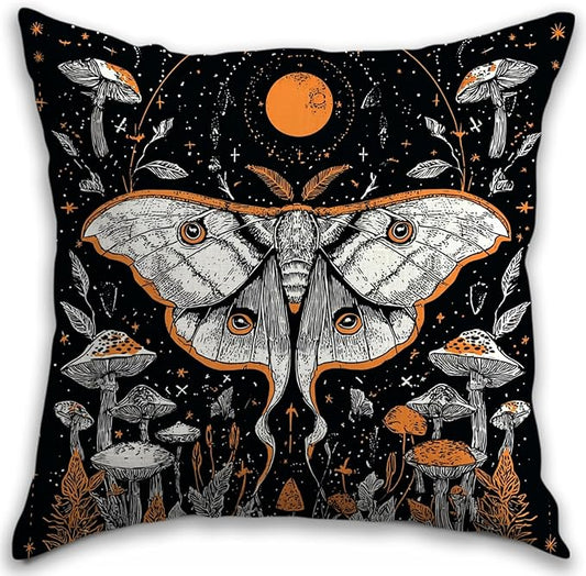 Vintage Floral Throw Pillow Covers, Vintage Flower Pattern Double Sided Cushion Cover, Indoor and Outdoor Home Art Decor Pillowcase for Sofa or Bedroom Decor 18x18inches (White Butterfly, 18x18inches)
