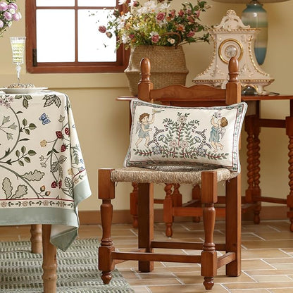 Rectangle Throw Pillow Covers Pack of 2,Green Cozy Velvet Farmhouse with Angles and Floral Pattern Pillowcases,Decor Lumbar Pillows Cushion Covers for Couch Sofa Bed Car Chair,12"x20"