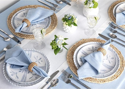 Solino Home Linen White Table Runner 60 Inches - Classic Hemstitch, 100% Pure Linen Coffee Table Runner 14 x 60 Inch Ideal for Dresser Tables - Christmas, Holiday, New Year