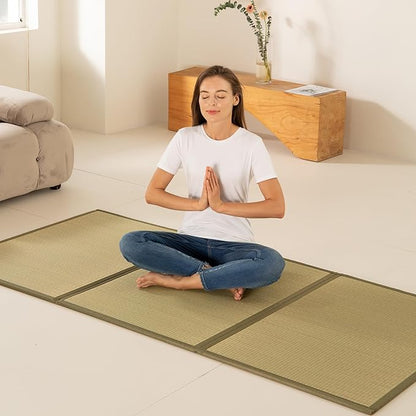 MustMat Tatami Mat Twin XL Japanese Floor Mattress Foldable Bed Mattress Rush Grass(Twin_xl-39"x82")