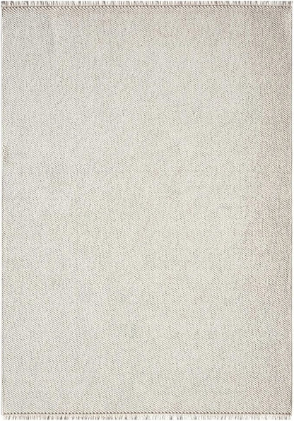 LUXE WEAVERS Solid Machine Woven Cream 5x7 Area Rug, Indoor Stain-Resistant Carpet