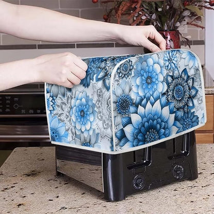 Boho Mandala Floral Coffee Maker Appliance Covers Washable Dust Cover Toaster and Blender Cover Set Anti Fingerprint Protection