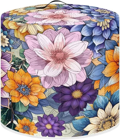 Air Fryer Cover Dust Cover, Washable Small Appliance Covers for 6 Quart Air Fryer & Pressure Cooker Kitchen Appliance Accessories with Pockets, Bright Blossom