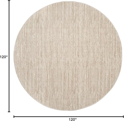 SAFAVIEH Vision Collection Area Rug - 10' Round, Cream, Modern Ombre Design, Non-Shedding & Easy to Clean, Ideal for Living Room, Bedroom, Dining Space (VSN606F)