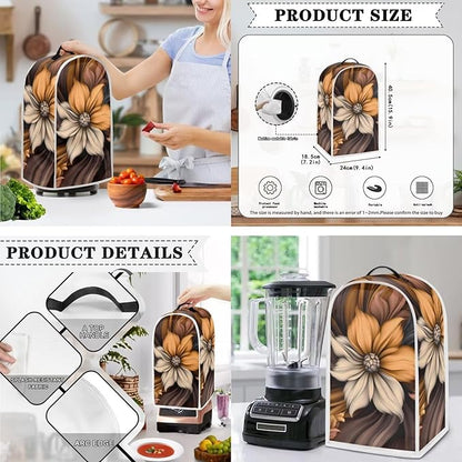 Vintage Flower Floral Pattern Appliance Covers Set Washable Kitchen Blender Dust Cover Bread Maker Toaster Cover 4 Slice Kitchen Accessories