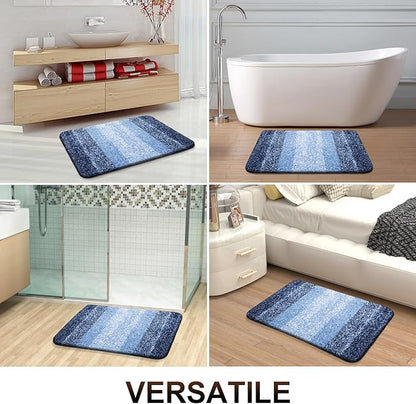 OLANLY Bathroom Rugs Mat 24x16, Extra Soft Absorbent Microfiber Bath Rugs, Rubber Backing, Quick Dry, Machine Washable Bath Mats for Bathroom Floor, Tub and Shower, Home Decor Accessories, Navy