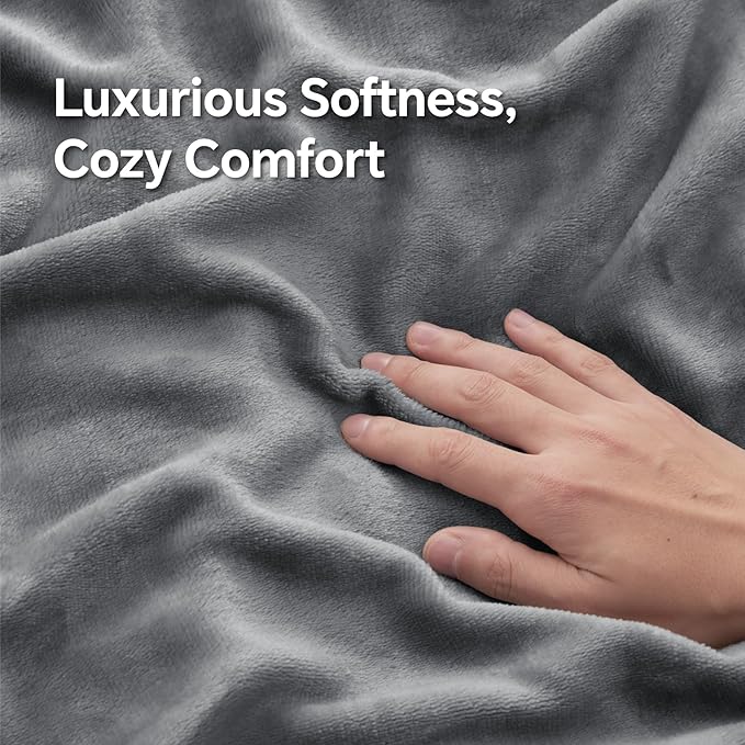 BEDELITE Flannel Pillowcases Standard Set of 2, Super Soft Fleece Pillow Case Cover with Zipper for Bedroom, Sofa, Couch,Luxury Cozy Fuzzy Velvet Pillow Shams for All Seasons(20x26 Inches, Gray)