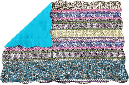 NEWLAKE Quilted Cotton Bed Pillowcases, Striped Jacquard Style, 2 Pieces, 20x27 Inch
