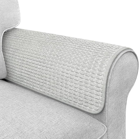 Couch Arm Covers, Sofa Arm Covers, Waterproof Armrest Cover for Sofa, Armchair, Loveseat, Headrest Cover, Non-Slip Recliner Arm Cover, Arm Chair Covers Set of 2 (Light Gray, 23"×19")