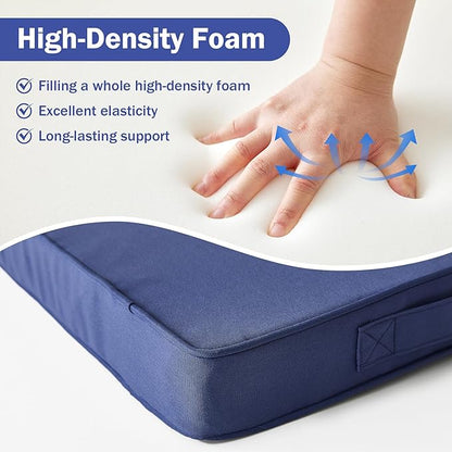 Outdoor Chair Cushions, Waterproof Patio Chair Cushions 19x19x3 Inch, Outdoor Cushions with Removable Cover for Sofa, Fade Resistant Patio Cushions for Outdoor Furniture, Navy Blue
