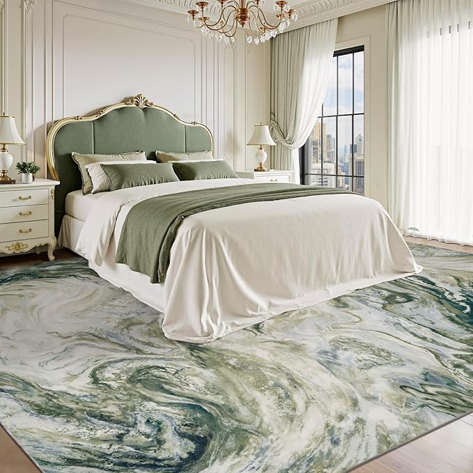 3x5 Washable Area Rugs for Living Room, Modern Abstract Rug Entryway Kitchen Non Slip Throw Rug, Stain Resistant Carpet for Dining Room Playroom Bedroom, Pet & Kids Friendly