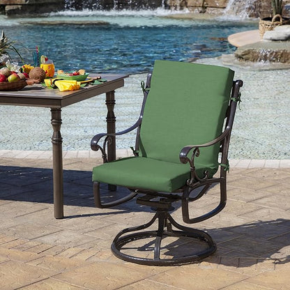 ARDEN Outdoor Dining Chair Cushion, 20 x 20, Rain-Proof, Fade Resistant, Moss Green Leala