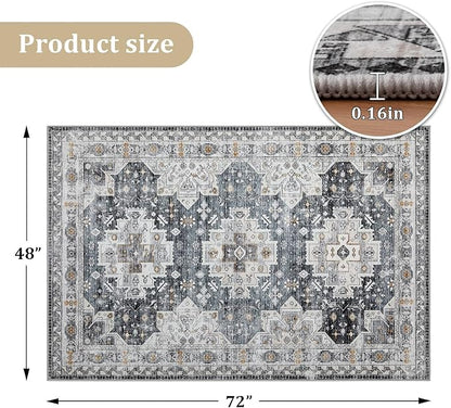 chakme Office Chair Mat for Hardwood Floor, 72"x48" Easy Glide Computer Desk Mat Protector for Rolling Chair Under Desk Rug Nonslip Backing, Machine Wash, (Boho)