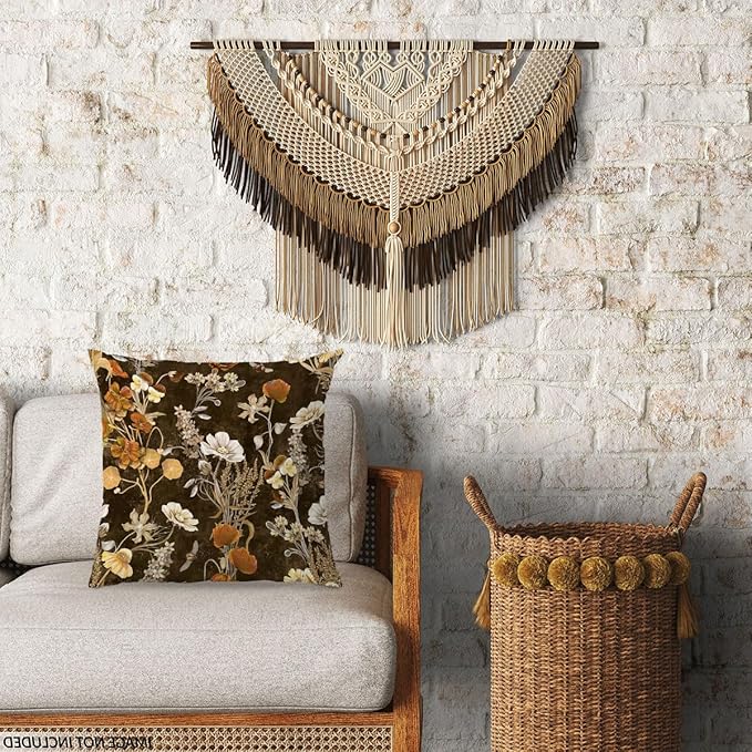 Aesthetic Floral Pillow Covers 18x18 - Vintage Floral Decorative Throw Pillow Covers Pillowcases for Living Room Bedroom, Outdoor Pillow Covers, Cottagecore Room Decor (Double-Sided)