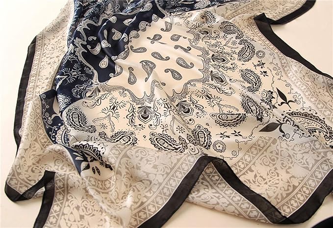 Fashion Scarves Scarf 100% Silk Feeling Scarf Silk Like Scarves Long Lightweight Sunscreen Shawls for Women