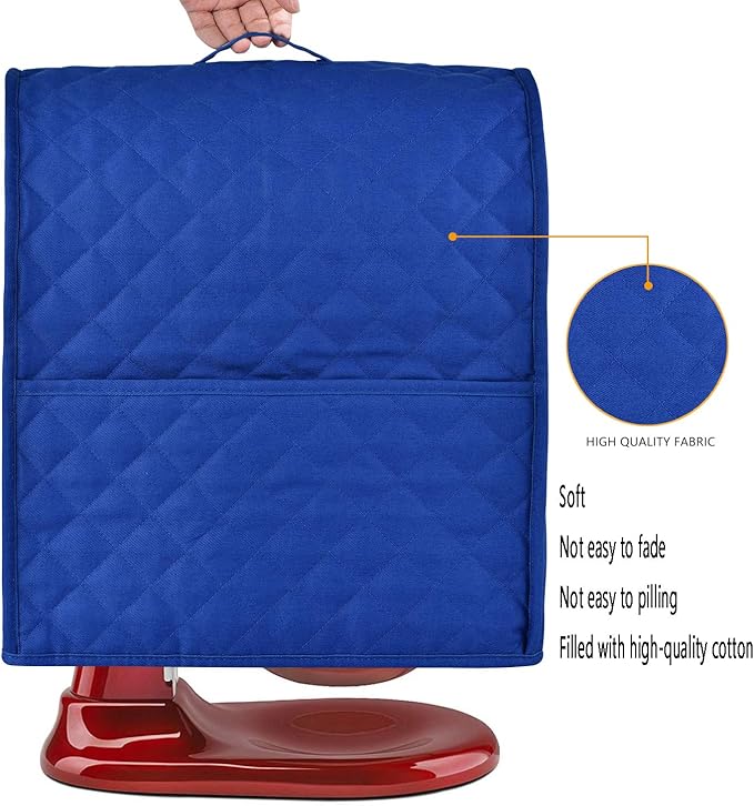 Stand Mixer Cover compatible with Kitchenaid Mixer, Fits All Tilt Head & Bowl Lift Models,The Fabric Is Pure Cottot,Fine, Soft, Not Easy to Fade, Not Easy To Pilling. (Fits for 6-8 Quart, Blue)