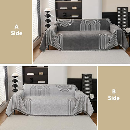 MEETSKY Couch Cover Sofa Cover Washable,Chenille Sofa Covers for 2 Cushion Couch Sofa, Sofa Slipcover Loveseat Pet Couch Covers for Sectional Sofa,71" X118"