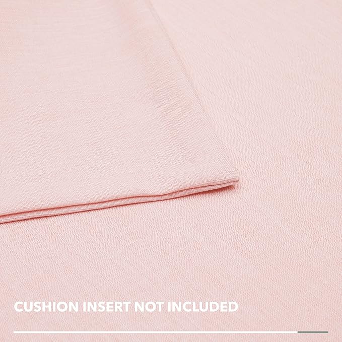 Deconovo Decorative Throw Pillow Covers - Set of 4 Soft Linen Cushion Covers, 20x20 Inch, Green & Machine Washable Pillowcases for Sofa, Bedroom, Living Room Décor, Pink,Covers ONLY, No Inserts