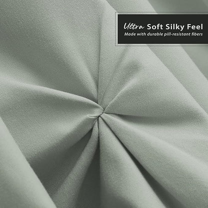Nestl Sage Green Bed Skirt Cal King Size, Pinch Pleat Cal King Bed Skirt, 14" Inch Drop Cal King Bedskirt, Hotel Quality Bed Skirts, Microfiber Bedskirt for Cal King Bed, Sage Green Cal King Bed Skirt