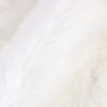 uxcell Heart Shaped Rugs for Bedroom,Small Aesthetic Carpet Girls,Cute Shaggy Floor Mirror Mat,Pastel Furry Throw Rug 2.3ftx3ft, Snow White