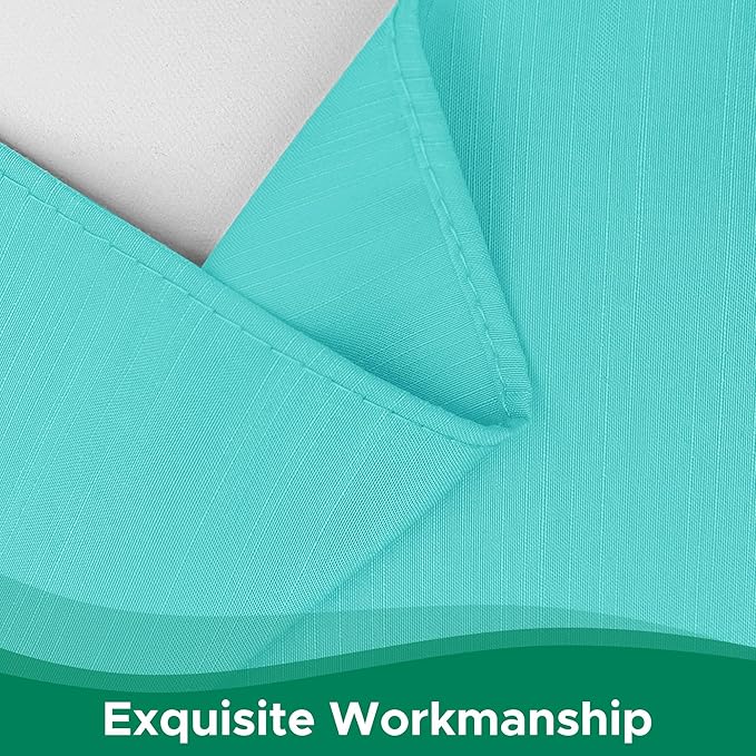Biscaynebay Wrap Around Bed Skirts for King & Cal King Beds 17" Long Drop, Aqua Adjustable Elastic Dust Ruffles Easy Fit Wrinkle Resistant Silky Luxurious Fabric Machine Washable