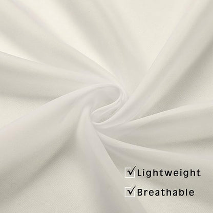 OVZME Ivory Sheer Curtains 63 Inches Long for Bedroom, Rod Pocket Light Weight Soft Voile Drapes Curtains for Basement Bathroom Bedroom Living Room, Each is 42W x 63L