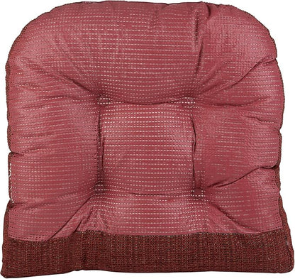 Klear Vu Gripper Overstuffed Universal Non-Slip Dining Chair Cushions for Kitchen Decor or Office Use, U-Shaped Skid-Proof Seat Pad, 17x17 Inches, 2 Count (Pack of 1), Honeycomb Red