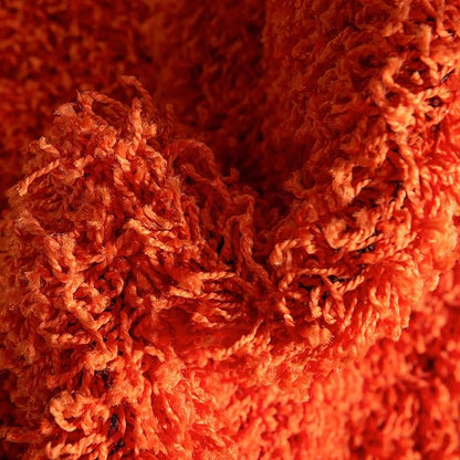 Unique Loom Solid Shag Collection Area Rug (4' 1" Round, Tiger Orange)