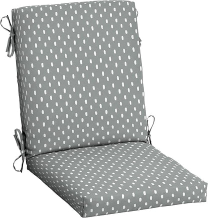 Arden earthFIBER Outdoor Dining Chair Cushion, 20 x 20, Rain-Proof, Fade Resistant, Stone Grey Dot