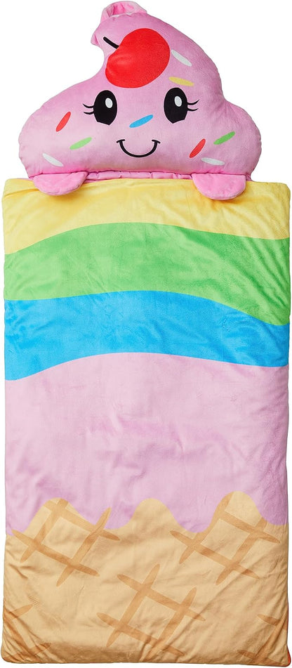 Kid's Nap Buddies Character Preschool Nap Mat, Toddler Sleeping Bag with Pillow for Daycare, Ages 3+