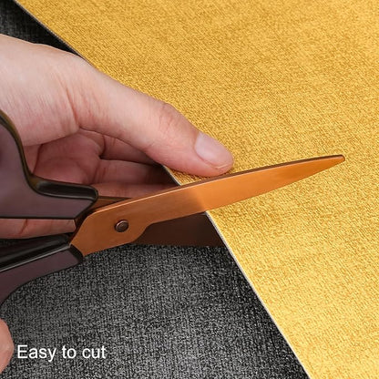 Table Runners 55 Inches Long, Dual-Sided Faux Leather Farmhouse Table Runner Waterproof Heatproof Non-Slip for Living Room Party Home Decor Holiday Decorations(Gray Yellow, 15 x 55 Inch)
