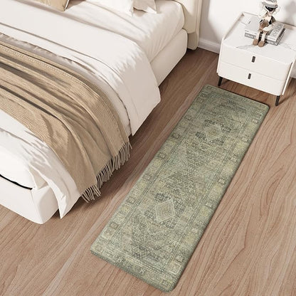 GENIMO Kitchen Mats for Floor, Washable Anti Fatigue Mat for Cushioned, 17.3"x59", Waterproof Kitchen Rugs, Non Slip Foam Comfort Standing Mat Rug for Home, Runner, Sink, Laundry, Tan