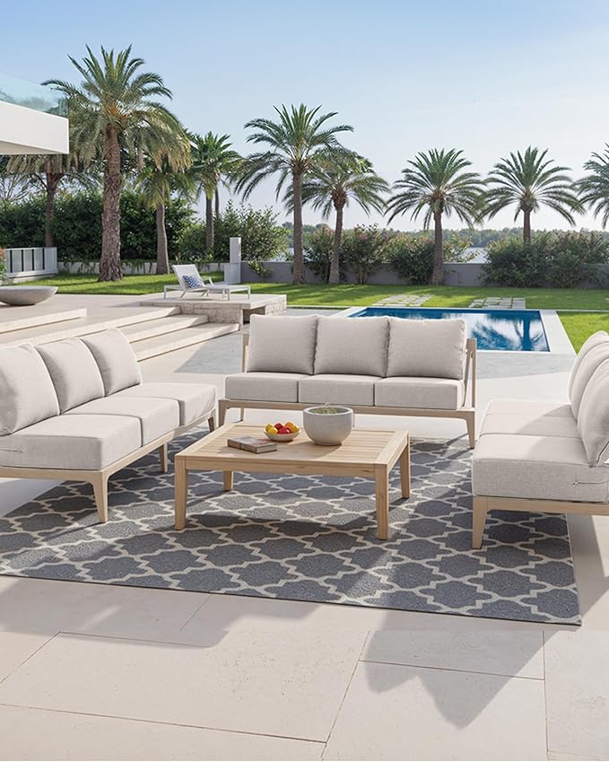 Luxury 24x24x6 Inch Outdoor Chair Cushions - Water&UV&Fade Resistant 1 Set Zippered Patio Back&Seat Cushion for Rattan Dining Rocking Swivel Chairs Loveseat Couch Sectional Sofa - Beige