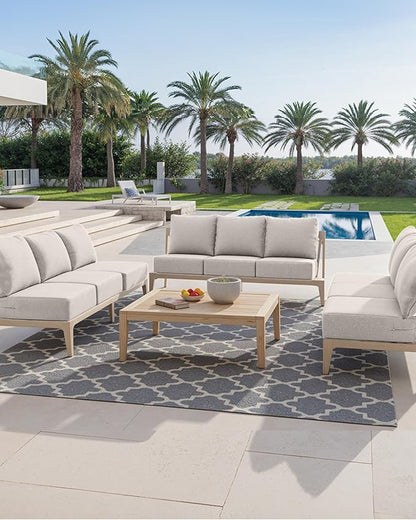 Luxury 24x24x6 Inch Outdoor Chair Cushions - Water&UV&Fade Resistant 1 Set Zippered Patio Back&Seat Cushion for Rattan Dining Rocking Swivel Chairs Loveseat Couch Sectional Sofa - Beige