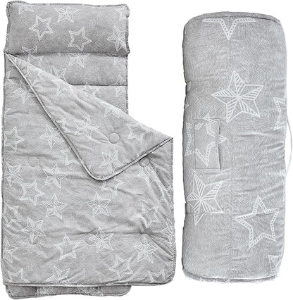Toddler Nap Mat with Removable Pillow,Ultra Soft Slumber Bags for Girls,Kids Sleeping Bags with Roll Up Design, Perfect for Preschool,Daycare,Kindergarten