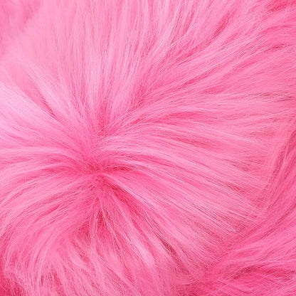 uxcell Heart Shaped Rugs for Bedroom,Small Aesthetic Carpet Girls,Cute Shaggy Floor Mirror Mat,Pastel Furry Throw Rug 2.3ftx3ft, Rose Red
