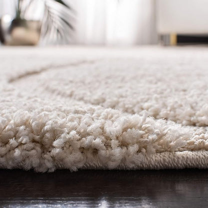 SAFAVIEH Florida Shag Collection Runner Rug - 2'3" x 15', Creme & Creme, Non-Shedding & Easy Care, 1.2-inch Thick Ideal for High Traffic Areas in Living Room, Bedroom (SG471-1111)