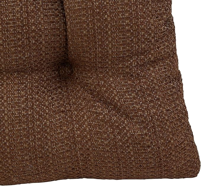 Klear Vu Gripper Overstuffed Universal Non-Slip Dining Chair Cushions for Kitchen Decor or Office Use, U-Shaped Skid-Proof Seat Pad, 17x17 Inches, 2 Count (Pack of 1), Honeycomb Chocolate Brown