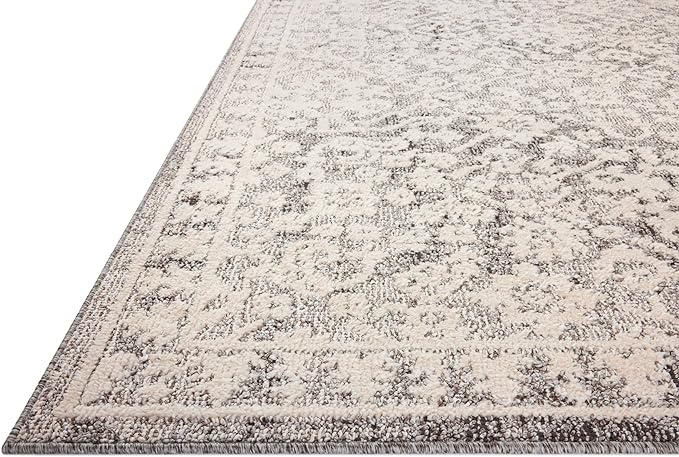 Loloi Magnolia Home by Joanna Gaines Gigi Collection GIG-01 Grey/Ivory 5'-3" x 7'-6" Area Rug