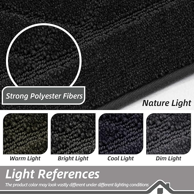 BEQHAUSE Dirt Trapper Door Mat 32" x 72", Doormat Non-Slip Entryway Rugs Washable, Dog Door Mat Stain Resistant and Absorbent Welcome Floor Mat for Front Back Door, Muddy Wet Shoes & Paws, Black