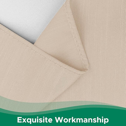 Biscaynebay Wrap Around Bed Skirts for Queen Beds 17" Long Drop, Sand Adjustable Elastic Dust Ruffles Easy Fit Wrinkle Resistant Silky Luxurious Fabric Machine Washable