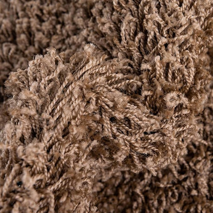 Unique Loom Solid Shag Collection Area Rug (3' 3" Round, Sandy Brown)